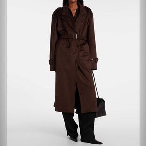 Frankie Shop Brown Faux Suede Trench